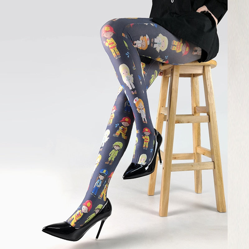 Legs The Novelty Print Tights Collection 12 Styles One Size Graffiti Blocks 1825