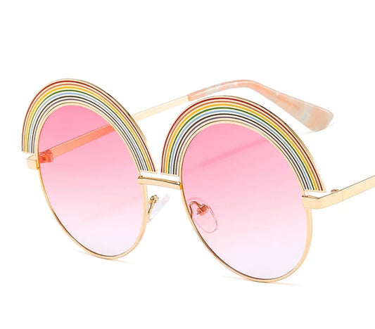 Bowed- the Rainbow Topped 1970s Style Sunglasses
