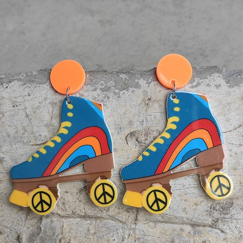 Roller Girl- the 70s Inspired Disco Roller Skate Earrings