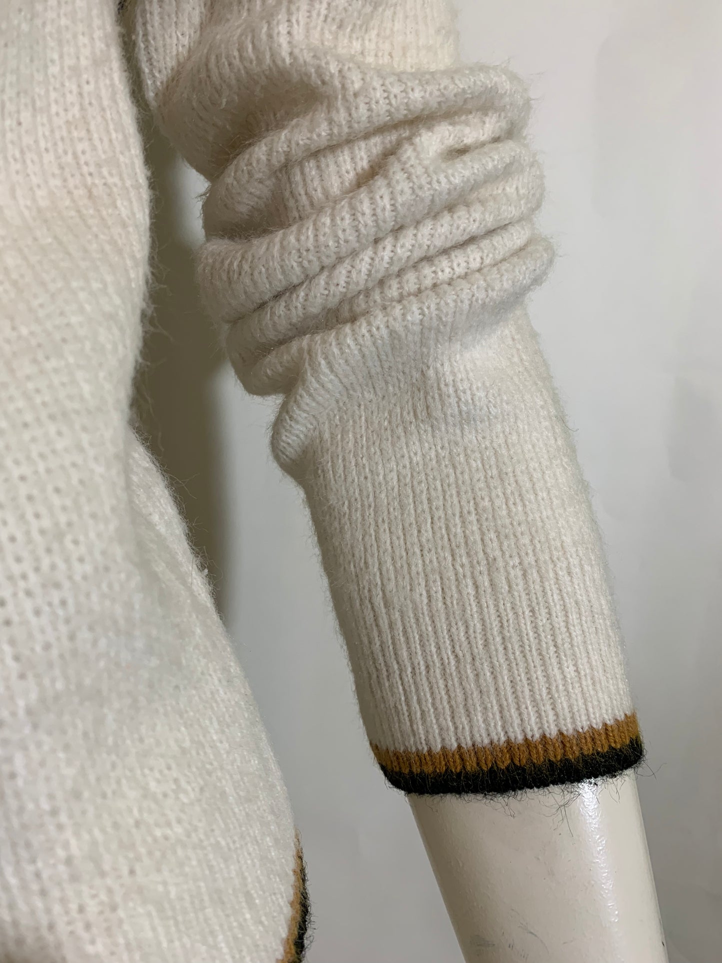 Blue and Gold Acrylic Zip Front Sweater circa 1960s