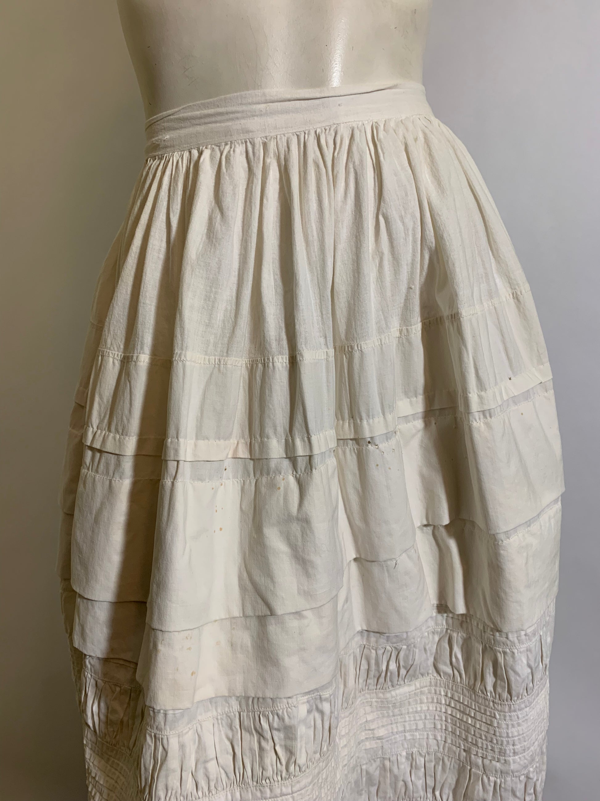 Ruffled and Embroidered Short White Cotton Petticoat circa 1890s –  Dorothea's Closet Vintage