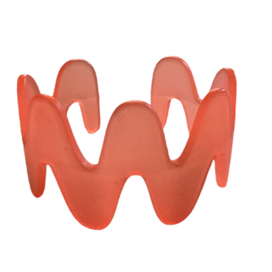 Shock Wave Frosted Orange Plastic Bracelet circa 1980s