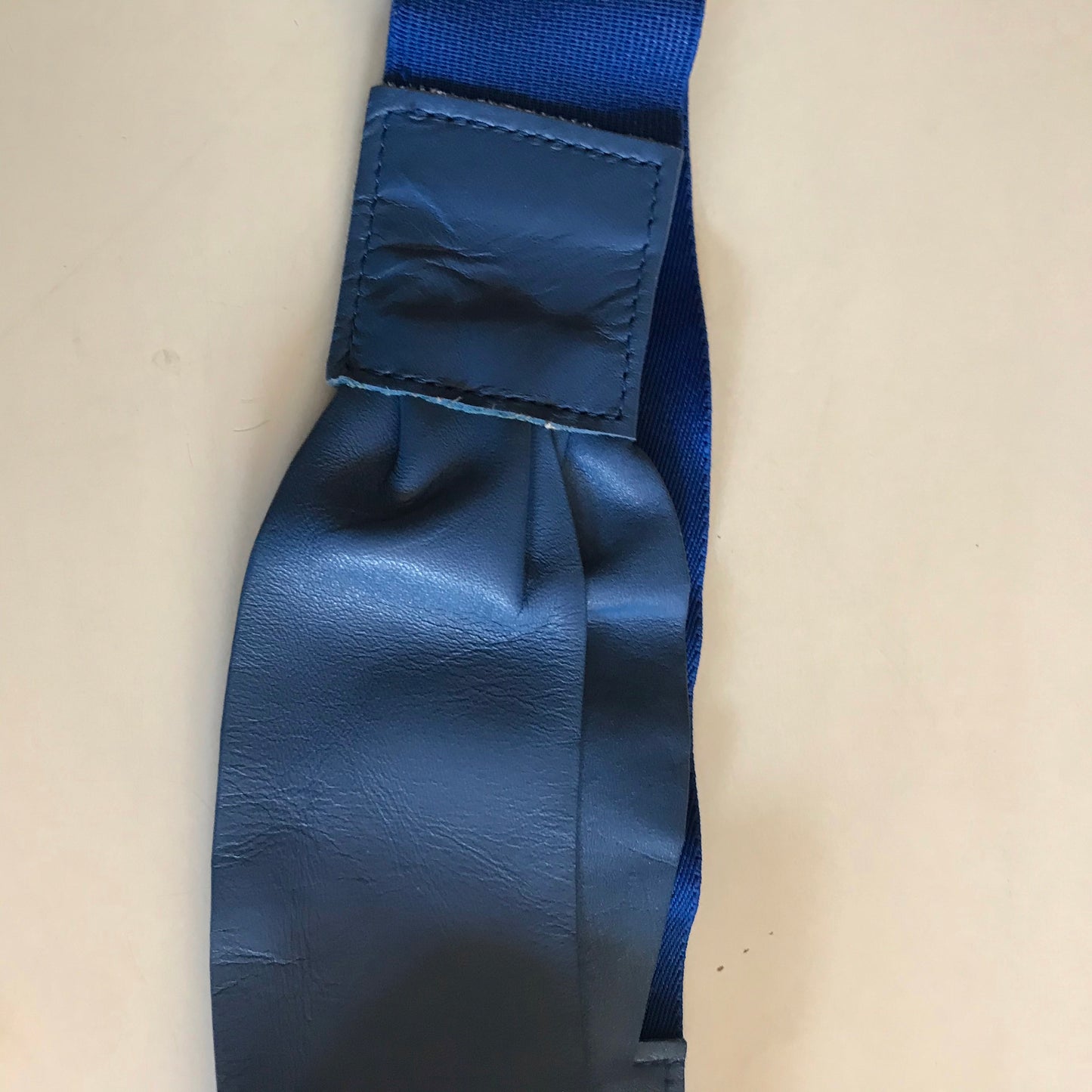 Royal Blue Elastic Belt Leather Twist Front circa 1980s