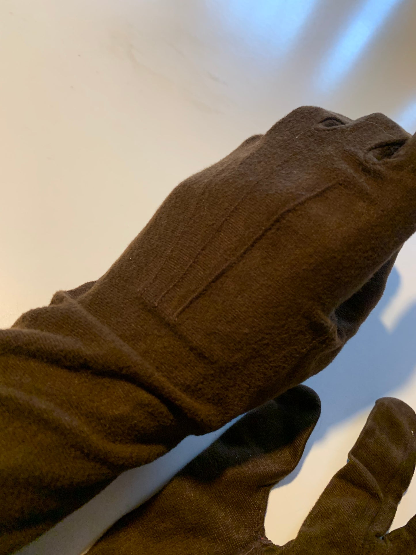 Cocoa Brown Mid Forearm Length Gloves circa 1960s