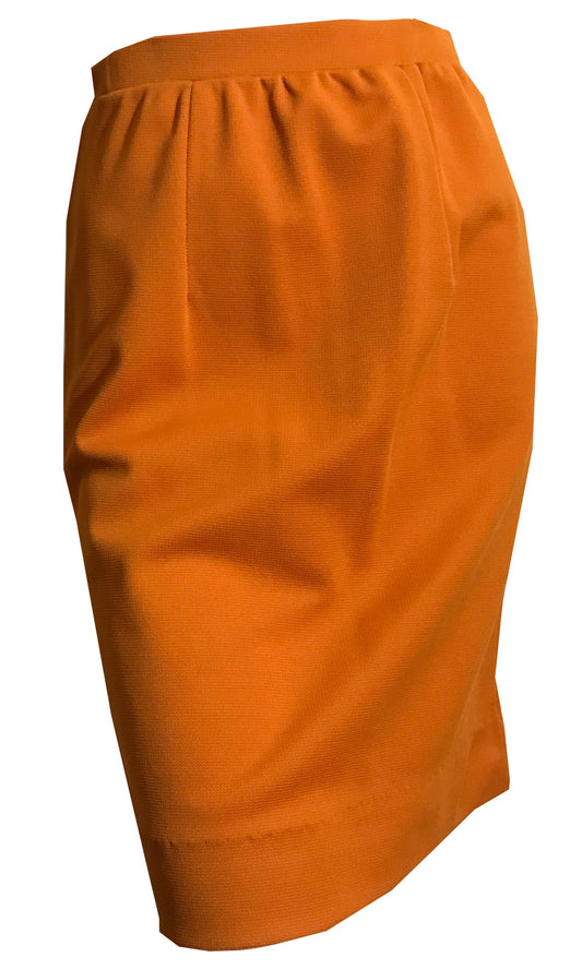 Pumpkin Spice Poly Knit Mini Skirt circa 1960s